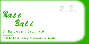 mate bali business card